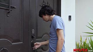 Mylfex - Lucky Boy Visits his Friend but Instead Caught his Step-Mom in the Bathroom