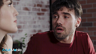 ADULTMOBILE - All Natural Brunette Gets A Hot Load On Her Bush After Riding Her Boyfriend's Big Dick