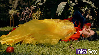 Snow White gets lost in the forest and is fucked by the 7 dwarfs.