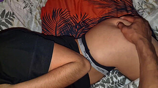 I finally fuck my step son's girlfriend, deep throat and creampie on her big titties nature