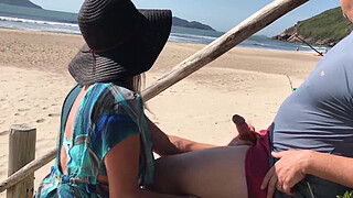 Milf teased a stranger with her tongue and he fucked her in the booty in front of everyone