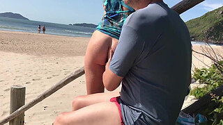 Milf teased a stranger with her tongue and he fucked her in the booty in front of everyone