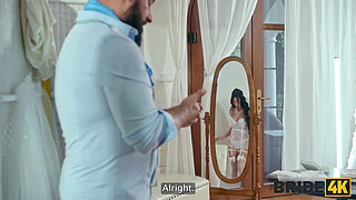 BRIDE4K. Slutty bride cheated on her groom with a masculine wedding salon owner