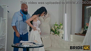 BRIDE4K. Slutty bride cheated on her groom with a masculine wedding salon owner