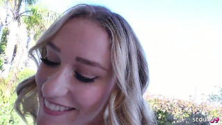 Sweet blonde Cheerleader Teen Daisy Lynne <censored> older Guy next door to Rough Fuck when home alone