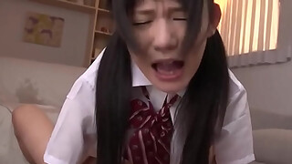 Horny Japanese school-babe Marie Konishi hungers a steamy encounter with a rugged boy - beautiful JAV!