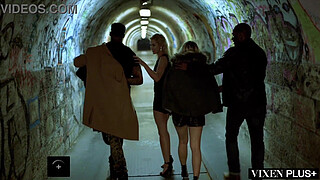 VIXENPLUS Two Blondes Fuck Two Dominant BBCs After A Night At The Club