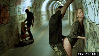 VIXENPLUS Two Blondes Fuck Two Dominant BBCs After A Night At The Club