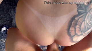 Pink pussy squirts on stepdad's cock