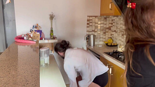 Wife cheating on husband with his friend while he trying a VR helmet