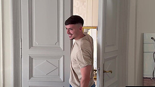 Naughty young woman fucks her two roommates in a 3some