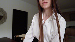 The secretary made a mistake and was fucked hard by the boss.