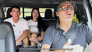 Colombian MILF fucks a young man with a HUGE SHAFT in the car - Juan Bustos ROAD