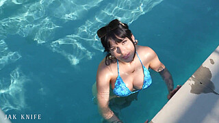 GOTH FRENCH GIRL needs help removing her bikini - Effy Hottie