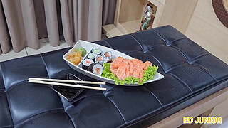 FUDI NYOTAIMORI EVA PEREZ WITHOUT A CONDOM (COMPLETE IN RED AND SHEER)