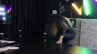 Slutty brunette plays stripper after talking about the demands of doing a live show, and took part in an orgy - Charlottye (WATCH ON: SHEER/RED)