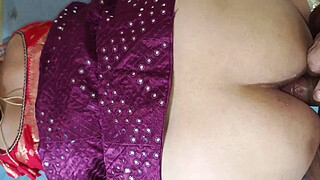 Bhaiya's step sister was wearing lehenga blouse and her step brother took out her pussy on the bed