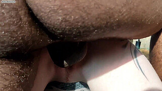 SLUT IN THE MIDDLE OF A ROAD MOVES THREE-MAN FUCKING WITHOUT LIMITS