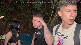 BBG guys fuck horny latina lost in the mountains