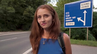 Public Agent Hitchhiking redhead loves my big cock