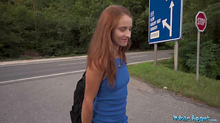 Public Agent Hitchhiking redhead loves my big cock