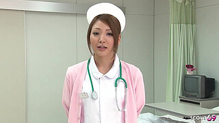 Japanese Teen Nurse seduce to Intense Orgasm with Hitachi Vibrator Stick at Hospital