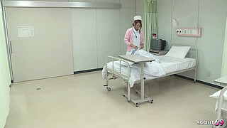 Japanese Teen Nurse seduce to Intense Orgasm with Hitachi Vibrator Stick at Hospital