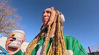 Ebony Luna Black recognizes me on the street and takes me to her house to fuck me mercilessly