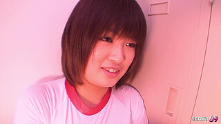 Curvy big natural Tits japanese Virgin Teen seduce to First Time Suck by Classmate after Sport Lesson in uncensored JAV