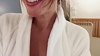 Risky hotel Sauna masturbation (POV JOI)