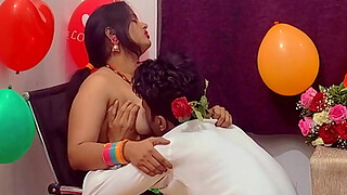 Hot mistress painful fuck on valentine day in office.