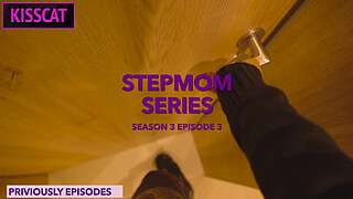 S3E7: Step son caught two step moms while lesbian sex and fuck them in share bed till squirt