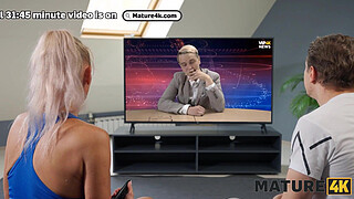 MATURE4K. Hot mature blonde was so lonely and her young neighbour with a big shaft came to fuck her after a short lap dance