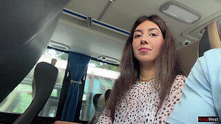 Public Shaft Flashing - Risky Handjob in Public Bus Full of People until he CUM