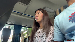 Public Shaft Flashing - Risky Handjob in Public Bus Full of People until he CUM