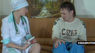 Naughty female doctor seduces her patient