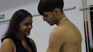 I fuck my stepsister's pussy on a pool table - Spanish porn