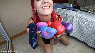 My Anal Ride, with my 4 Different Dildos, which do you prefer, the big one or the huge one?