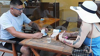 I saw him sitting in a bar and brought him home to fuck him hard