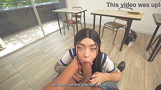BIG BUTT student fucks with the teacher to pass the class..SMALL BOOBS. Aradia Hellx