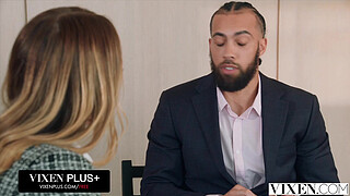 VIXEN Gorgeous Blonde Salesgirl Addison Shows Her Client Real VIP Pussy Service