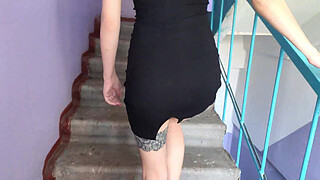 my neighbor wants sex, fucked her doggy style on the driveway and cum in her mouth