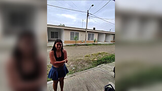 After the party, the babe waits for the Uber and I convince her to go to my house.