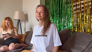 POV: Stepsister’s friend lost her mouth in cards.