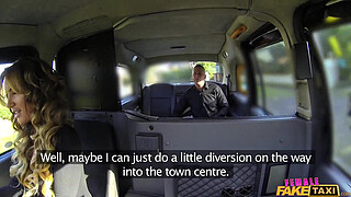 Female Fake Taxi - British MILF brunette gives her passenger a RIMJOB and fingers his butt