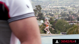 DEVILS FILM - Hot Blonde Teen Emma Rosie Takes Her Handyman's Big Penis Deep In Her Tight Booty