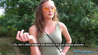 Are these the most perfect set of natural tits? Outdoor sex in public with College hottie - Public Agent