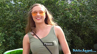 Are these the most perfect set of natural tits? Outdoor sex in public with College hottie - Public Agent