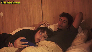 My stepsister swallows my cock after watching a movie PART 1