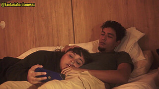 My stepsister swallows my cock after watching a movie PART 1